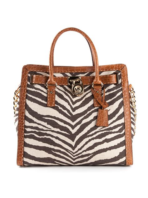 michael kors hamilton animal print bag|Michael Kors zebra print handbags.